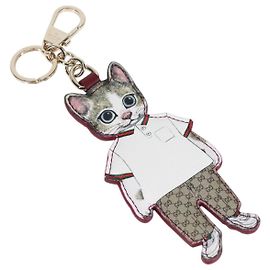 Llave GUCCI GG Supreme Yuko Higuchi PVC Beige Auth 127738M