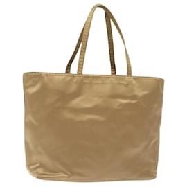 PRADA Borsa a Mano Satin Beige Oro Auth bs27603