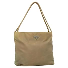 Borsa Tote PRADA in nylon beige argento autentica bs27846