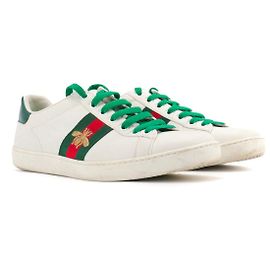 GUCCI - Tênis Gucci Ace em couro branco (T38)