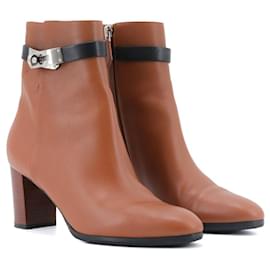 HERMÈS - Saint Germain Stiefeletten aus braunem Leder (T39)