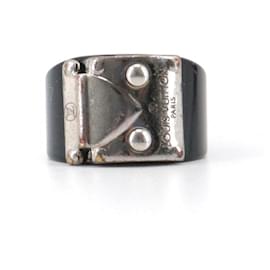 LOUIS VUITTON - Louis Vuitton Lock Me Ring aus schwarzem Kunststoff (M)