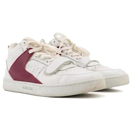 Céline CELINE - Sneakers alte Celine CT-02 in pelle bianca e rossa (T39)