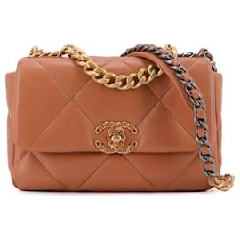 CHANEL - Borsa a spalla Chanel 19 in pelle marrone