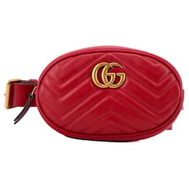 GUCCI - Marsupio GG Marmont Gucci in pelle a zigzag rossa