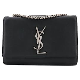 SAINT LAURENT - Borsa a spalla Kate Small in pelle nera grana