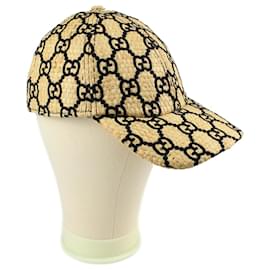 Gucci GG Monogramm Raphia Kappe beige