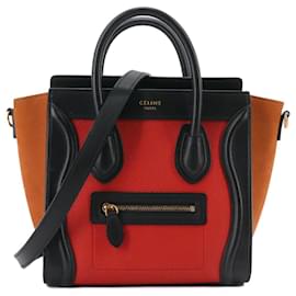 CELINE - Borsa a spalla Celine Luggage Nano in pelle tricolore - Céline