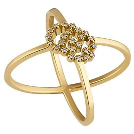 GUCCI - GG Running Ring von Gucci aus Gelbgold mit Diamanten verziert (T50)