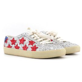 SAINT LAURENT - Sneakers Saint Laurent Court Classic con glitter argento (taglia 36,5)