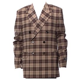 BALENCIAGA - Blazer Balenciaga en tela de cuadros marrón (T44)