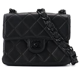 CHANEL - Borsa a spalla Chanel Timeless Mini Square so black in pelle nera