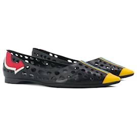 PRADA - Ballerine Prada in pelle perforata nera (T39)