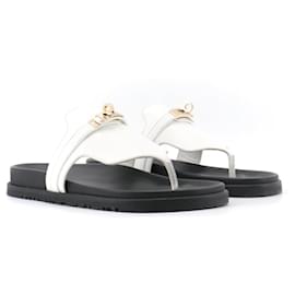 HERMÈS - Empire Sandalen aus weißem Leder (T38,5)