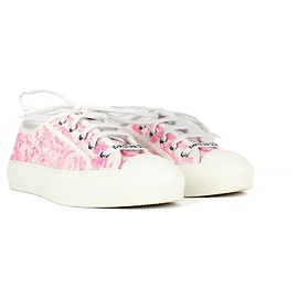 DIOR - Sneakers Walk'N Dior in tela bianca e rosa (T35)