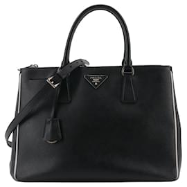 PRADA - Borsa Galleria Prada in pelle nera grana