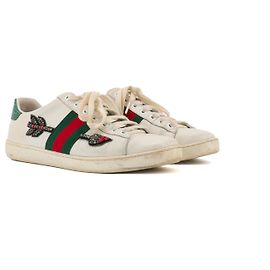 GUCCI - Tênis Ace Gucci em couro branco (T36.5)