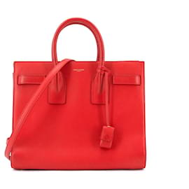 SAINT LAURENT - Piccola borsa da giorno Saint Laurent in pelle rossa