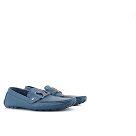LOUIS VUITTON - Mocasines Monte Carlo de Louis Vuitton en cuero azul (T40)