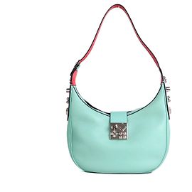 Christian Louboutin LOUBOUTIN - Borsa a spalla Carasky Louboutin in pelle grana turchese