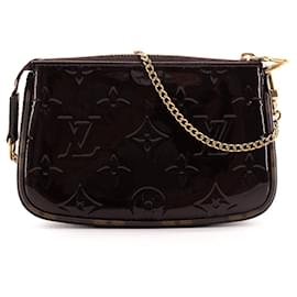 LOUIS VUITTON - Pochette Accessorio Mini Louis Vuitton in pelle verniciata bordeaux