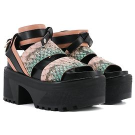 LOUIS VUITTON - Sandali Gamble Diva Louis Vuitton in pitone multicolore (T37)