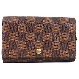 LOUIS VUITTON - Louis Vuitton Trésor Geldbörse aus schwarzem Schachbrett-Canvas