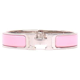 HERMÈS - Clic H Hermès bracelet in pink enamel (T0)