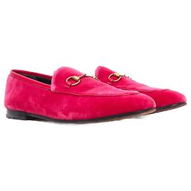 GUCCI - Mocassini Jordaan Gucci in velluto fucsia (T37)