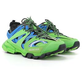 BALENCIAGA - Balenciaga Track Sneakers aus grünem und blauem Leder (T42)