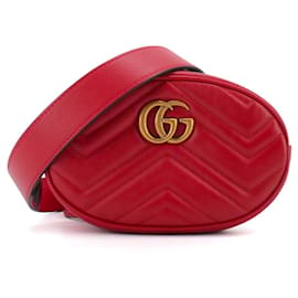 GUCCI - Marsupio Gucci GG Marmont in pelle rossa a zigzag
