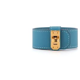 HERMÈS - Kelly Twist PM Hermès bracelet in blue leather