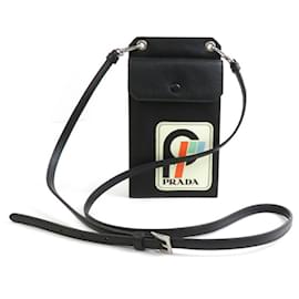Borsa a spalla in pelle Prada con pochette per smartphone