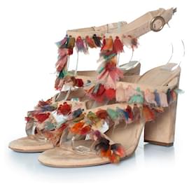 Chloé, Liz Block-Absatzsandalen aus Seide mit Quasten