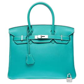 Sac HERMES Birkin 30 en Cuir Bleu - 102533 - Hermès