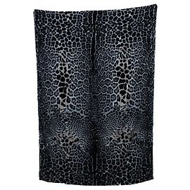 Toalla de baño de leopardo en grafito Saint Laurent