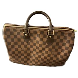 Borsa a mano Louis Vuitton Speedy 35 in pelle marrone