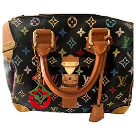 Borsa a mano Louis Vuitton Speedy in pelliccia nera