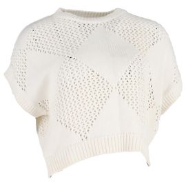 Brunello Cucinelli Knit Vest Top in White Cotton