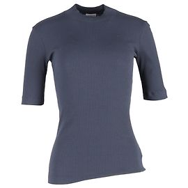 Top de cuello alto acanalado Brunello Cucinelli en algodón azul