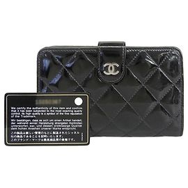 Chanel Black Enamel Wallet A48667