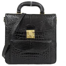 BARTOLOMEI ROMA 2WAY Handtasche Krokodil Schwarz - Autre Marque