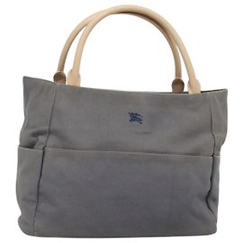 Autre Marque Bolso tote Burberrys Blue Label de lona gris plata auténtico 129965
