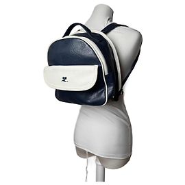 Vintage Courreges Paris Leder Rucksack navy und weiß