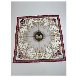 Sciarpa Vintage Gucci Rossa Oro Grigia