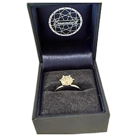Autre Marque Ring mit rundem Brillanten Naturdiamant 2,02 Karat 14kt Weißgold Größe 55