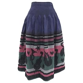 Falda Larga Issey Miyake Verde Marino Roja