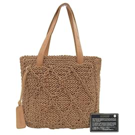 Borsa a mano in pelle intrecciata color cammello di Chanel