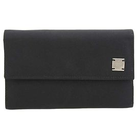 Fendi Logo Tri-Fold Wallet Black