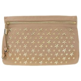 Clutch in pelle Zena Jimmy Choo rosa beige